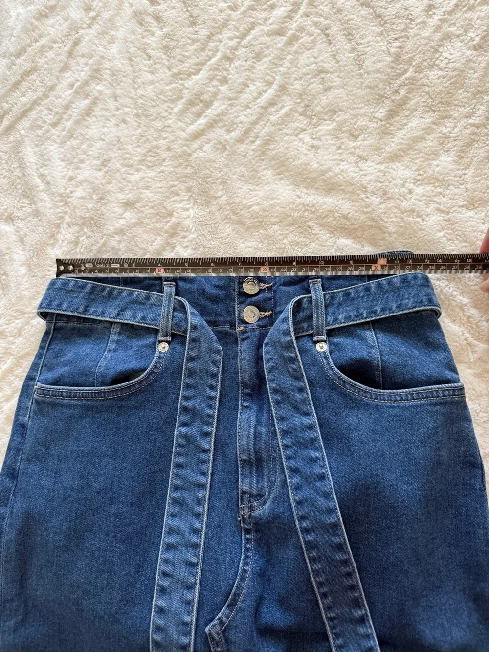 Veronica Beard Jeans Paperbag Waist Denim Midi Skirt Belted USA 6